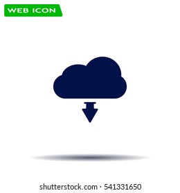 Download from cloud icon. Upload button. Load symbol.
