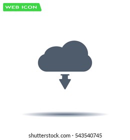 Download from cloud icon. Upload button. Load symbol.