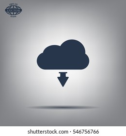 Download from cloud icon. Upload button. Load symbol.