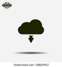 Download from cloud icon. Upload button. Load symbol.