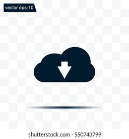 Download from cloud icon. Upload button. Load symbol.