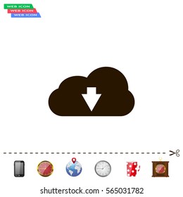 Download from cloud icon. Upload button. Load symbol.