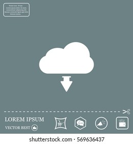 Download from cloud icon. Upload button. Load symbol.