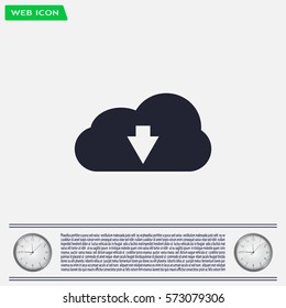 Download from cloud icon. Upload button. Load symbol.
