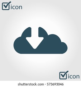 Download  from cloud icon. Upload button. Load symbol.