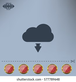 Download from cloud icon. Upload button. Load symbol.