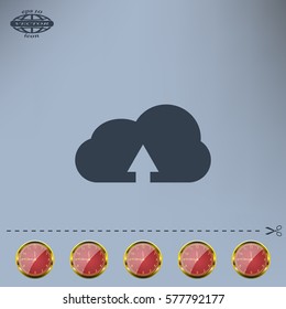 Download from cloud icon. Upload button. Load symbol.