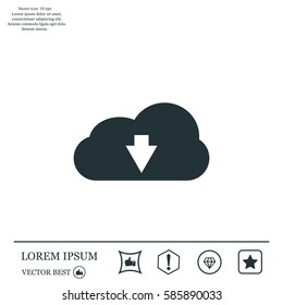 Download from cloud icon. Upload button. Load symbol.