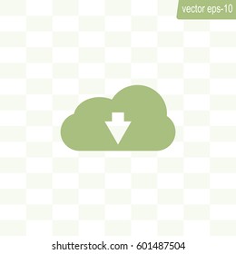 Download from cloud icon. Upload button. Load symbol.