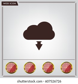 Download from cloud icon. Upload button. Load symbol.