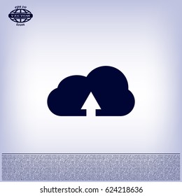 Download from cloud icon. Upload button. Load symbol.