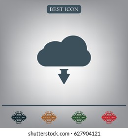 Download from cloud icon. Upload button. Load symbol.