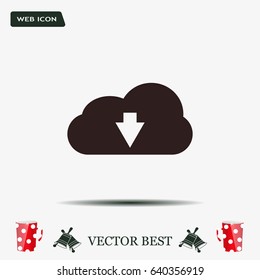 Download from cloud icon. Upload button. Load symbol.