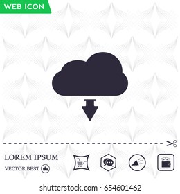 Download from cloud icon. Upload button. Load symbol.