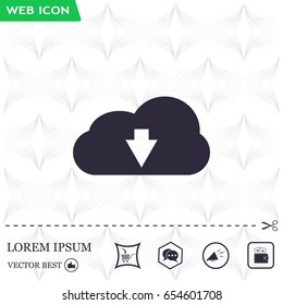 Download from cloud icon. Upload button. Load symbol.