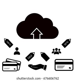 Download from cloud icon, vector best flat icon, EPS