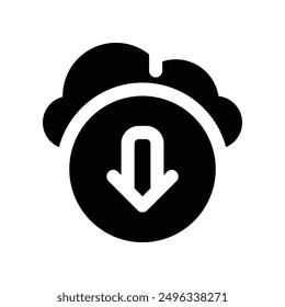 download cloud icon. vector glyph icon for your website, mobile, presentation, and logo design.