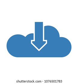 Download cloud icon. Vector illustration.