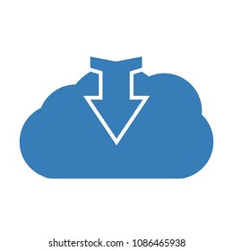 Download cloud icon. Vector illustration.