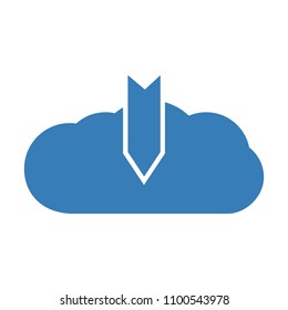 Download cloud icon. Vector illustration.