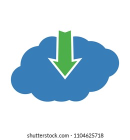 Download cloud icon. Vector illustration.