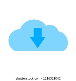 Download cloud icon, vector download illustration, cloud computing