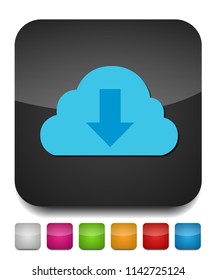 Download cloud icon, vector download illustration, cloud computing