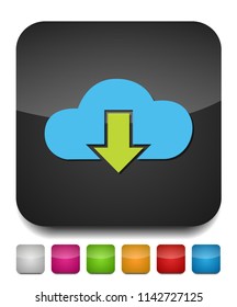 Download cloud icon, vector download illustration, cloud computing
