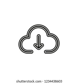 Download cloud icon, vector download illustration, cloud computing