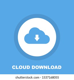 Download cloud icon, vector download illustration, cloud computing