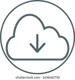 Download cloud icon. Vector illustration