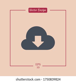download from the cloud icon. Vector illustration EPS 10.