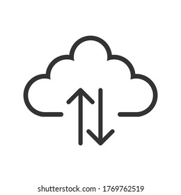 Download cloud icon. Vector illustration.