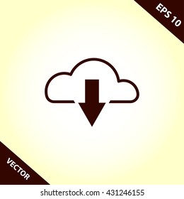 download cloud icon. download cloud vector illustration