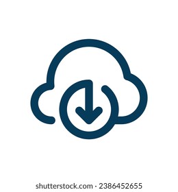 Descargar desde el vector modificable del icono de la línea de nube
