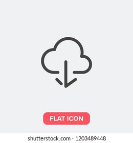 Download from the cloud modern simple flat vector illustration for web site or mobile app