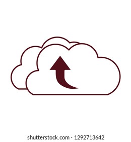 download cloud with objects isolated icon