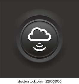 Download Cloud on Black Bevel Round Button