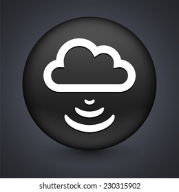 Download Cloud on Black Round Button