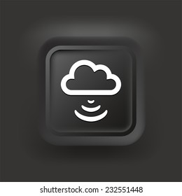 Download Cloud on Black Square Button