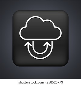 Download Cloud on Black Square Buttons