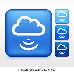 Download Cloud on Blue Square Button