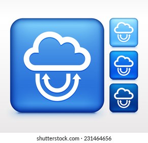Download Cloud on Blue Square Button