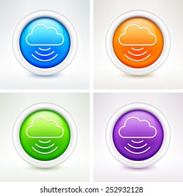Download Cloud on  Color Round Buttons