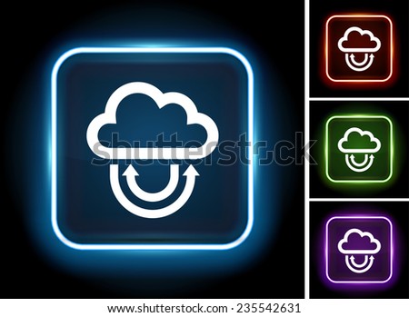 Download Cloud on Glow Round Button