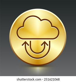 Download Cloud on Gold Round Buttons