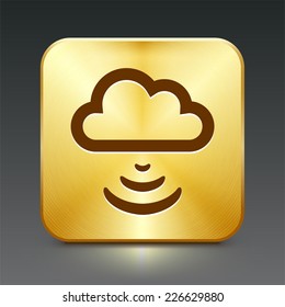 Download Cloud on Gold Square Button