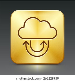 Download Cloud on Gold Square Buttons