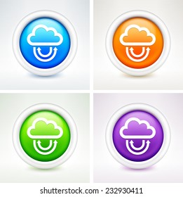 Download Cloud on Multi Color Round Buttons