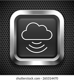 Download Cloud on Silver Square Buttons